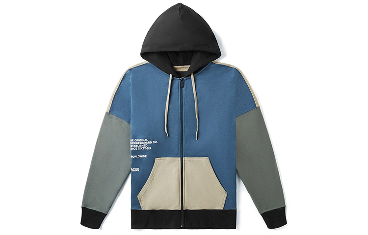 Vans Patchwork Casual Zip-Up Sweatshirt Blue VN0A4ML512S