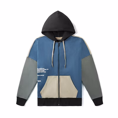 Vans Patchwork Casual Zip-Up Sweatshirt Blue VN0A4ML512S