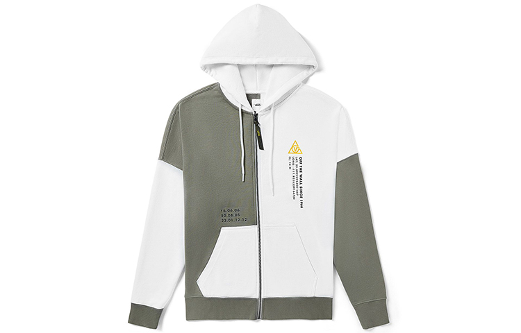 Vans Patchwork Casual Zip-up Sweatshirt Unisex Off-White VN0A4RBMFS8
