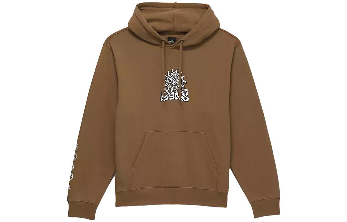 Vans Patterned Print Brown Hoodie Unisex Long Sleeve Pullover VN0008HH0E0