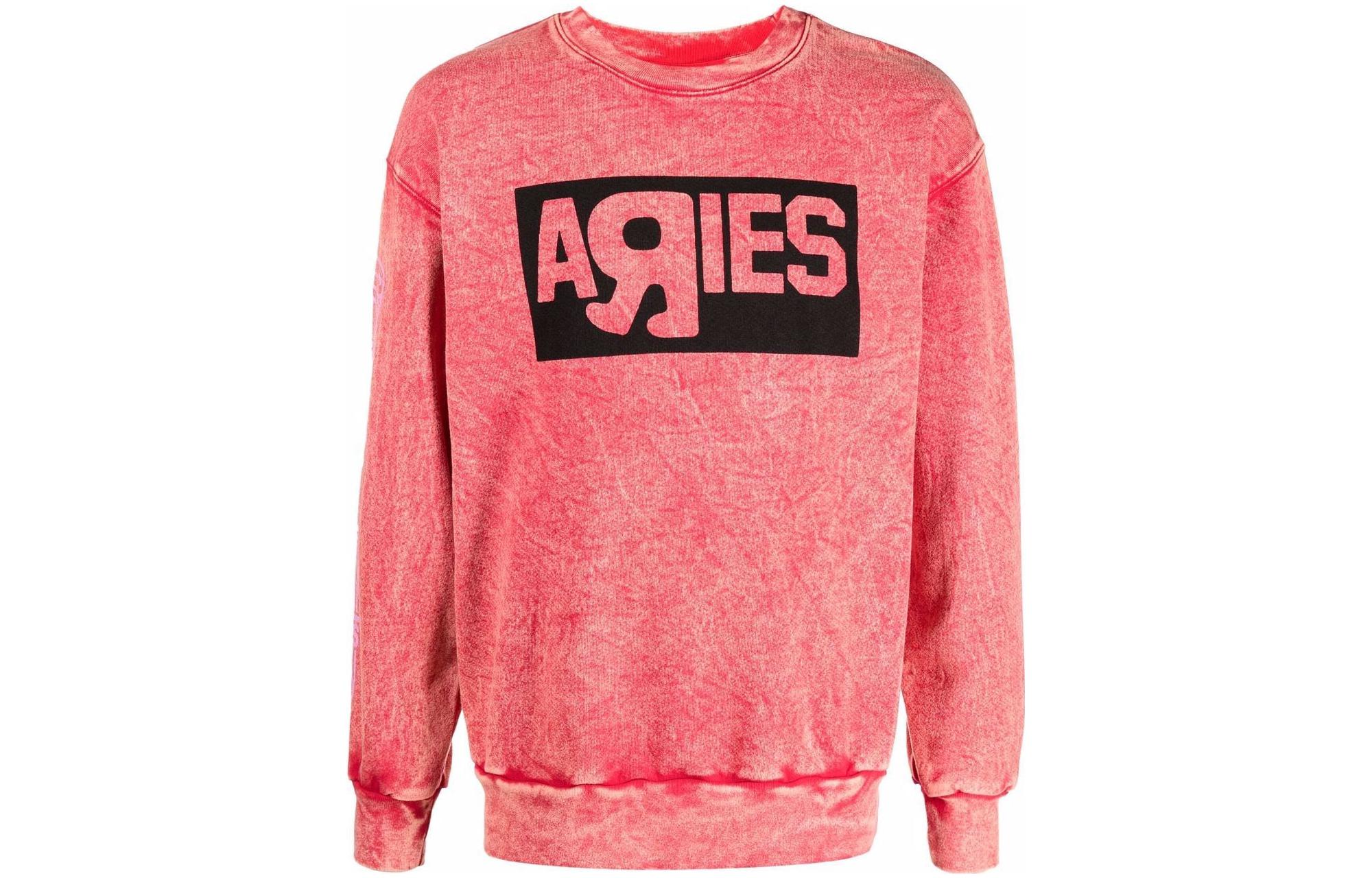 Vans Pink Unisex Crewneck Pullover Sweatshirt with Front Letter Print VN0A5GYFYZUFYZU