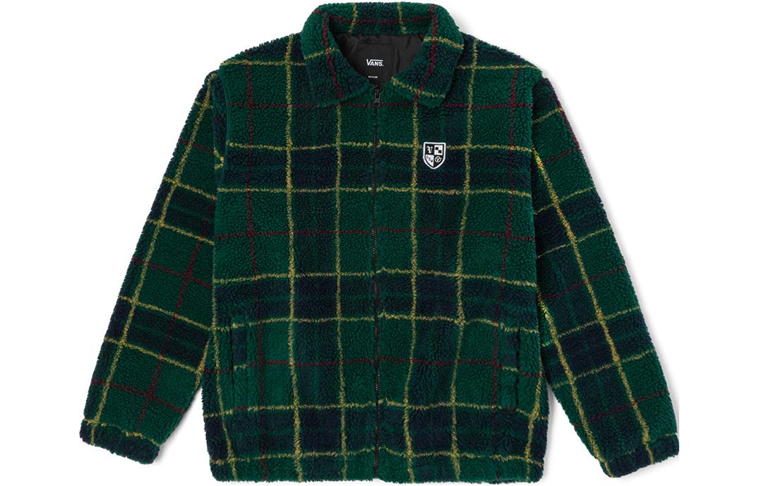 Vans Plaid Print Zip-Up Jacket Green Unisex VN0A7YGN2TD