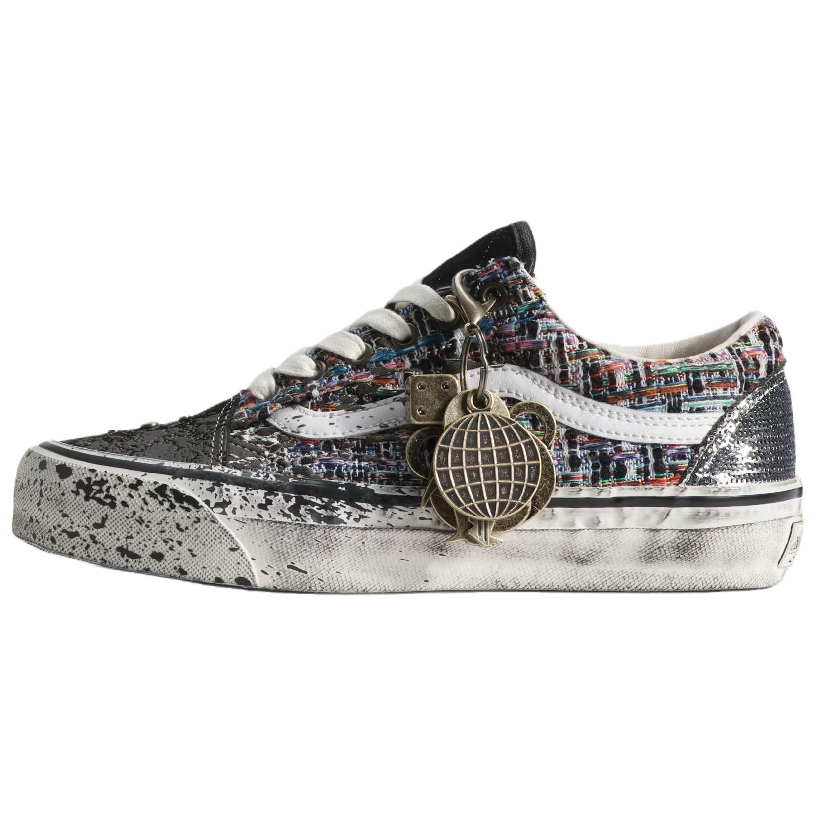 Vans Premium Old Skool Black White Lace-Up Skate Shoes Comfortable Fit VN000D9VDE2