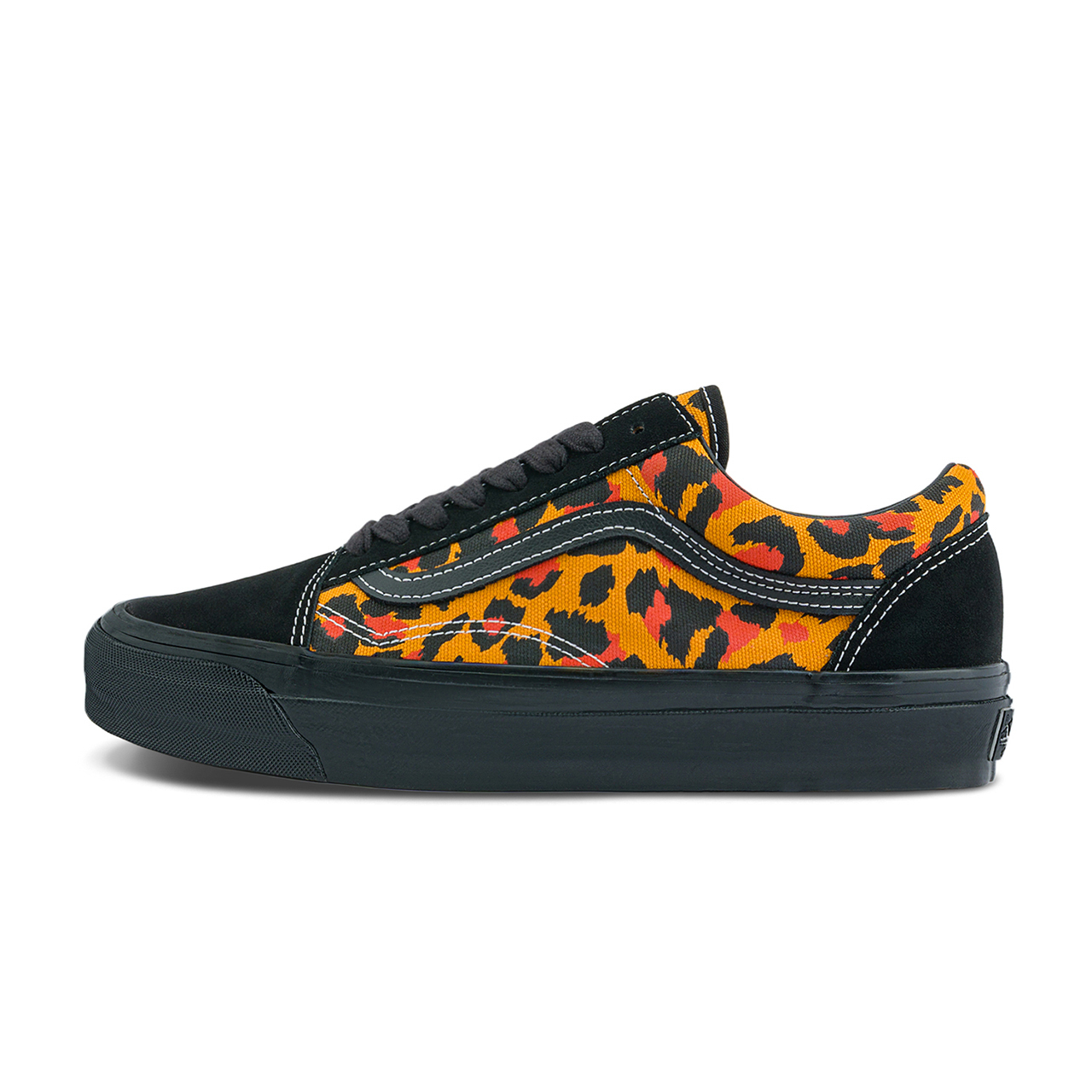 Vans Premium Old Skool Suede Canvas LX Low-Top Sneakers Black Orange VN000D56BKA