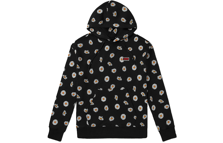 Vans Printed Daisy Hoodie Black - Unisex Couples Style VN0A5H5REDH