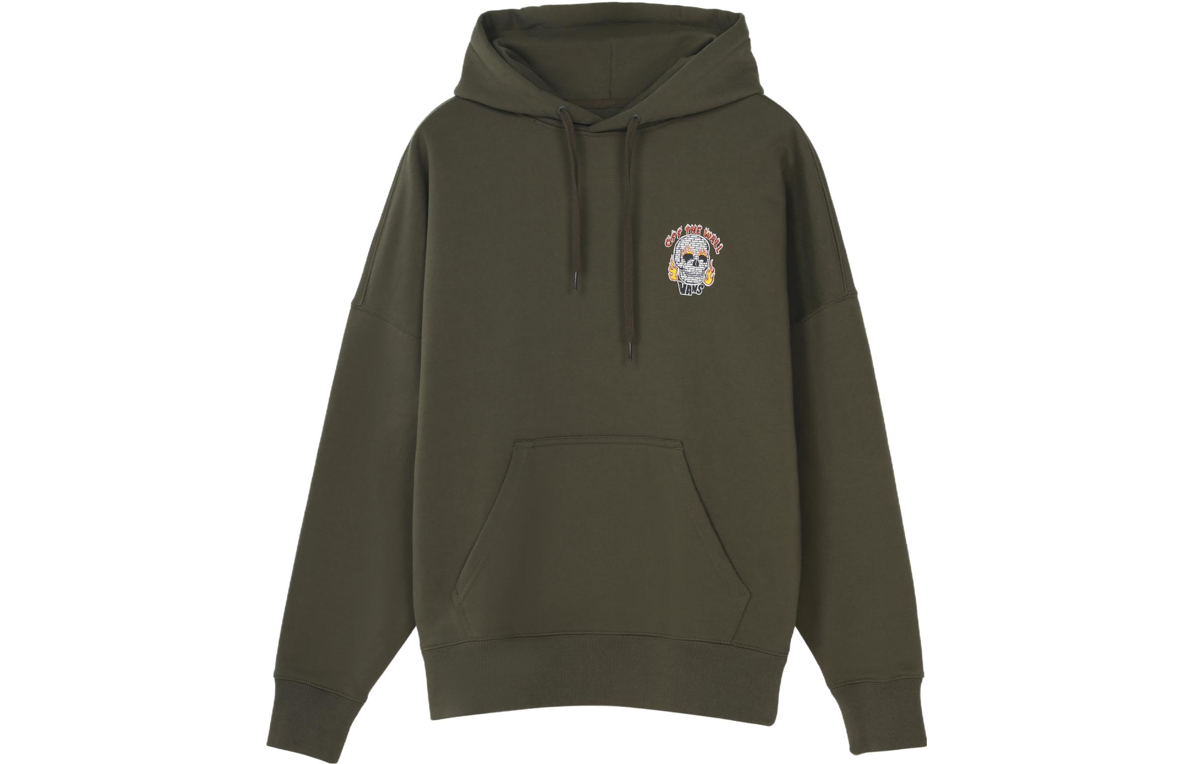 Vans Printed Green Pullover Hoodie Unisex Casual Sportswear VN0A54I9KCZ