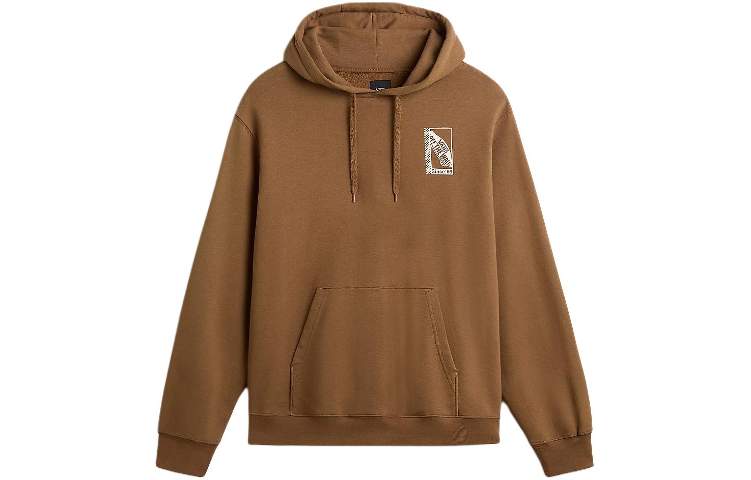 Vans Printed Logo Brown Hoodie for Men VN000GEECR6
