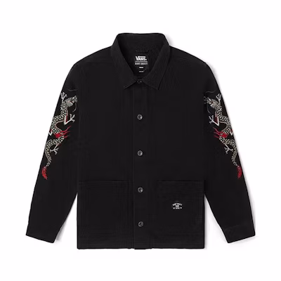 Vans Printed Long-Sleeve Jacket with Collared Button-Up - Black VN0A5KLWYXC