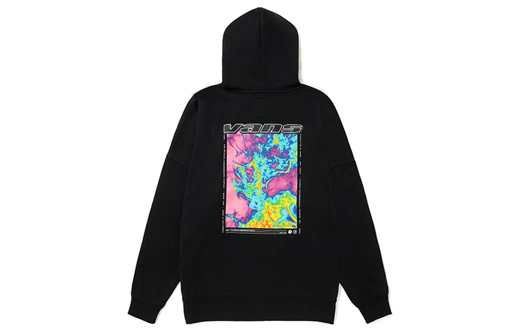Vans Printed Loose Fit Hoodie Pullover Black Unisex Casual Sweatshirt VN0A54IABLK