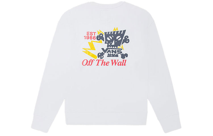 Vans Printed Loose Fit Pullover Sweatshirt White (Unisex) VN0A54JIWHT