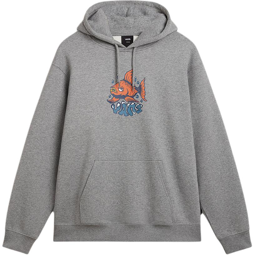 Vans Pullover Fish Loose Fit Hoodie Grey Comfortable Sweatshirt VN000HPH02F