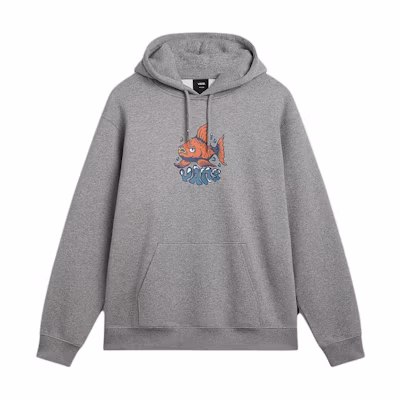 Vans Pullover Fish Loose Fit Hoodie Grey Comfortable Sweatshirt VN000HPH02F
