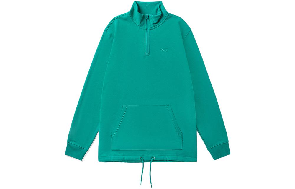 Vans Pullover Half-Zip High Collar Sweatshirt Green - Casual Loose Fit VN0A3W3DUUX