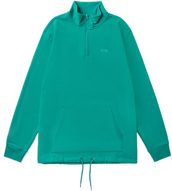 vans-pullover-half-zip-high-collar-sweatshirt-green-casual-loose-fit-vn-0-a3-w3-duux