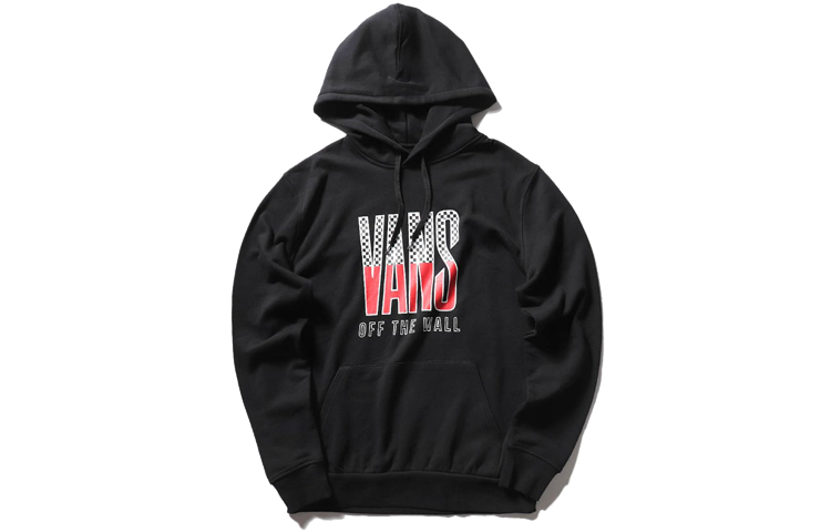 Vans Pullover Sweatshirt Black with Front Lettering - Unisex Style VN0A48B9BLK