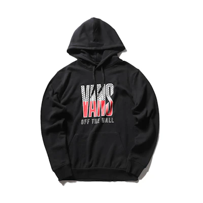 Vans Pullover Sweatshirt Black with Front Lettering - Unisex Style VN0A48B9BLK