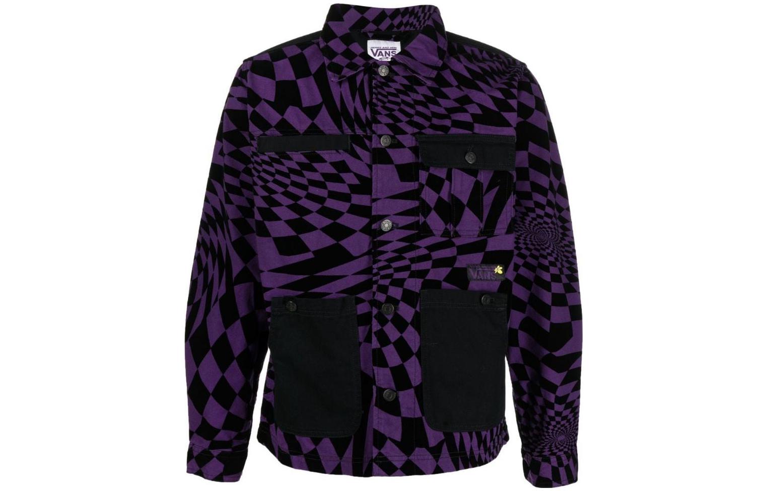 Vans Purple Abstract Print Long-Sleeve Cotton Jacket VN0A7SOPY80