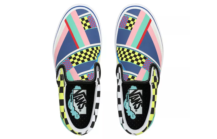 Shop Vans Ramp Tested Comfycush Slip-on Karo Mehrfarbig ''Schwarz Gelb Blau'' VN0A3WMD008