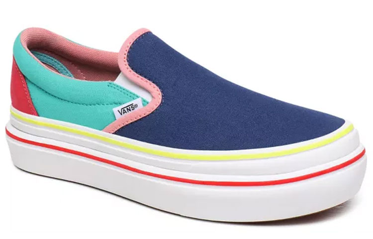 Lookbook Vans Ramp Tested Super Comfycush Slip-On Blu/Verde/Rosso VN0A4U1FXT6