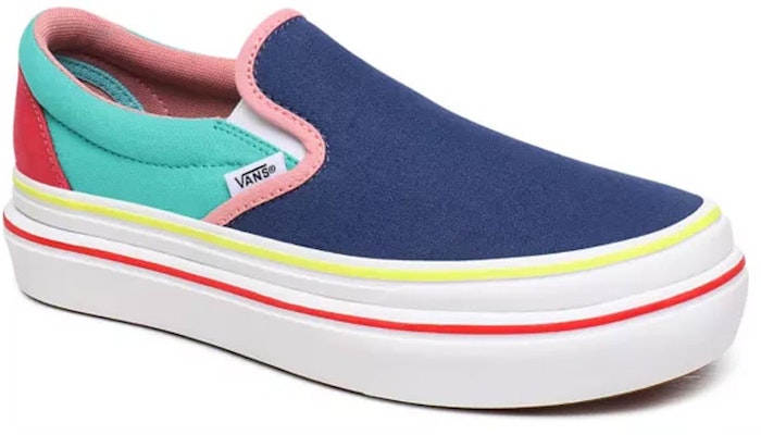 Vans極限測試超舒適氣墊一腳蹬 女款 藍綠紅 Lookbook Vans極限測試超舒適氣墊一腳蹬 女款 藍綠紅
