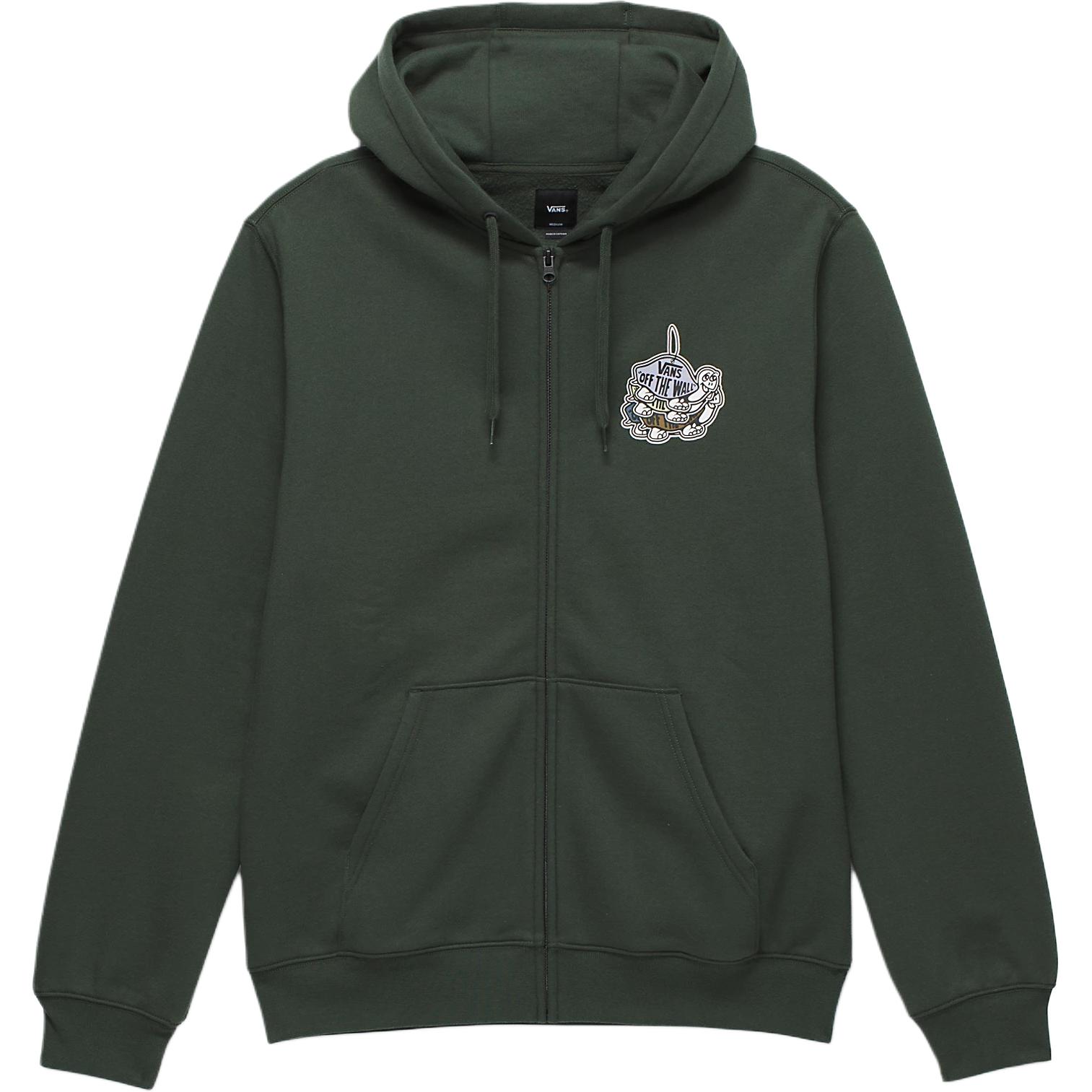Vans Rearview Full Zip Hoodie Cartoon Print Unisex Olive Green Casual Sweatshirt VN000AB6BZ0
