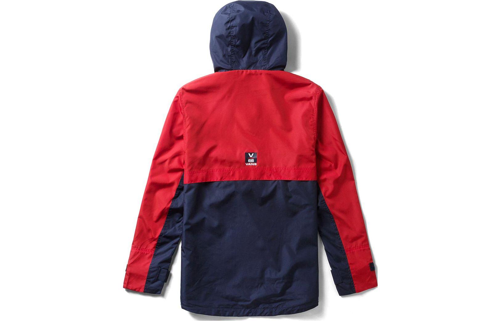 Lookbook Vans 紅色字母連帽休閒運動長袖外套 男款 VN0A3DFS4NH