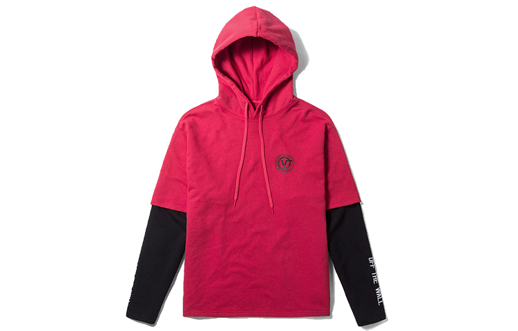 Vans Red and Black Letter Print Unisex Hoodie - Red VN0A3QTQ0PZ