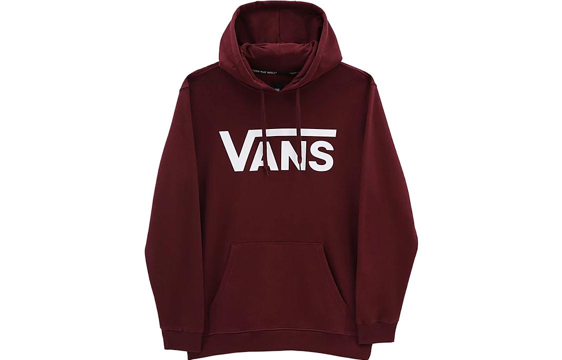 Vans Red Hoodie with Letter Print Unisex Long Sleeve Sweatshirt VN0A456BK1O