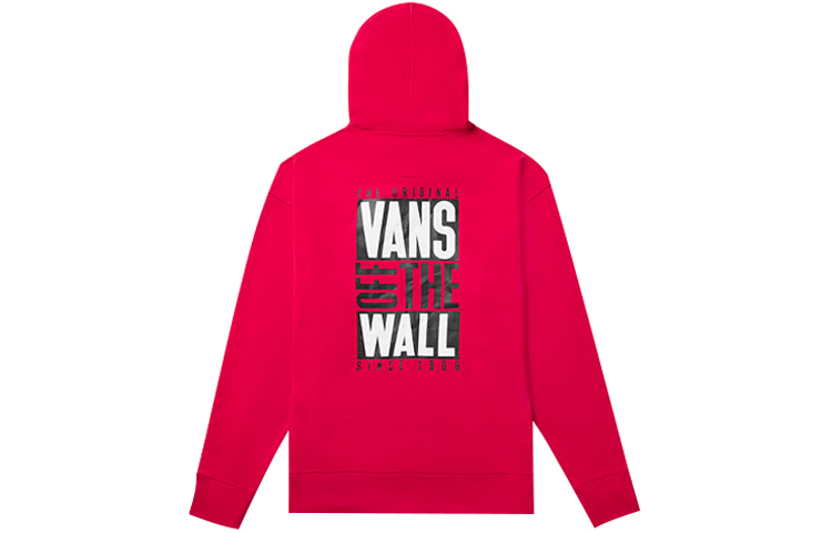 Vans Red Logo Print Hoodie - Retro Style Unisex Sweatshirt VN0A4ML3IZQ