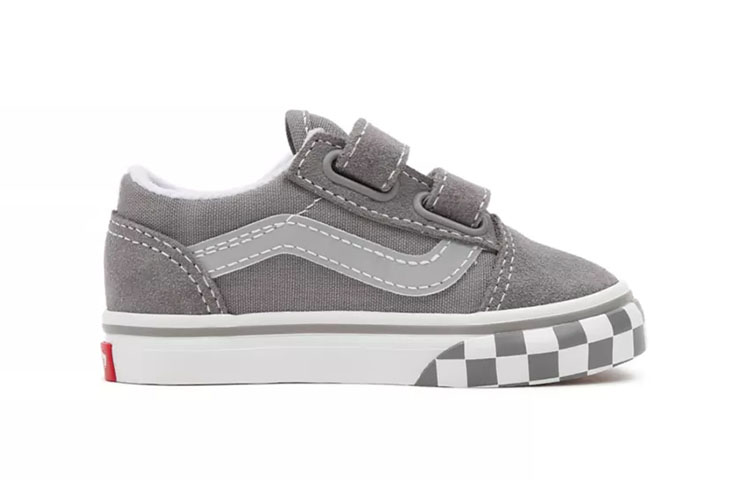 Order 幼童 Vans Toddler 反光側條織 Old Skool 魔鬼氈低筒休閒滑板鞋 灰白