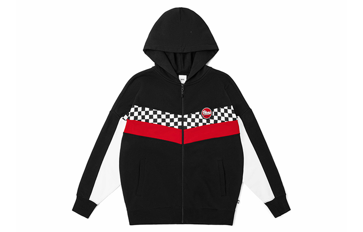 Vans Retro Black White Checkerboard Zip-Up Hoodie Unisex - Black VN0A4UTOBLK