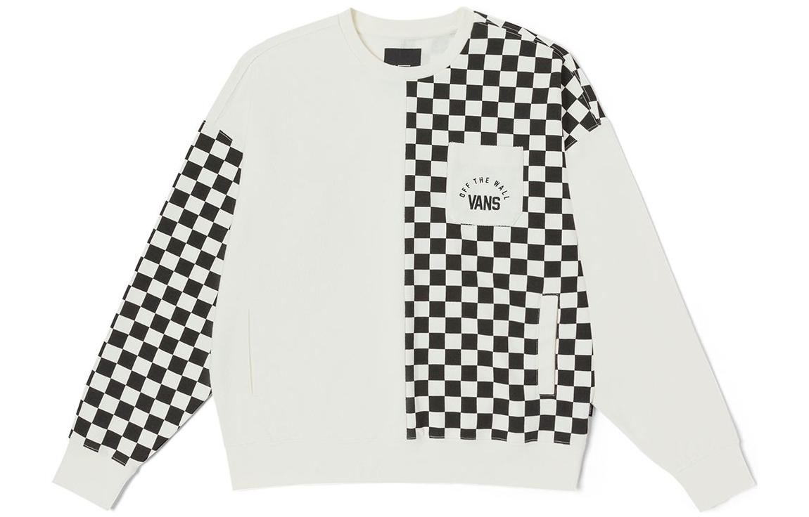 Vans Retro Checkerboard Crewneck Sweatshirt Unisex Off-White VN0002ENFS8