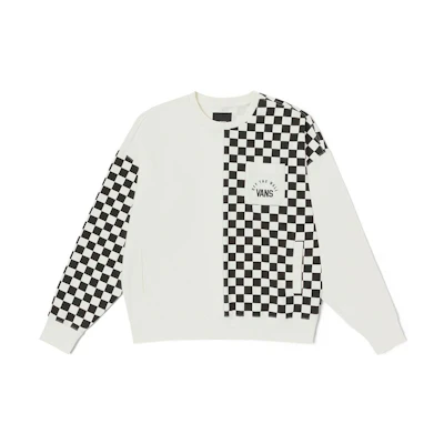 Vans Retro Checkerboard Crewneck Sweatshirt Unisex Off-White VN0002ENFS8