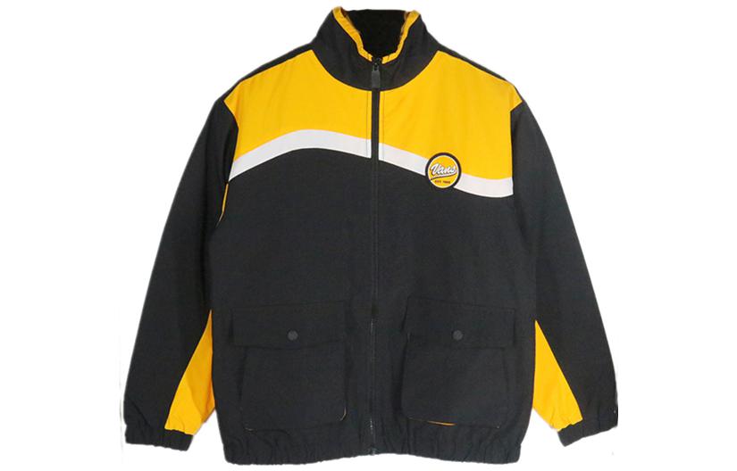 Vans Retro Colorblock Jacket Black/Yellow Unisex Casual Stand Collar VN0A4UU6BLK