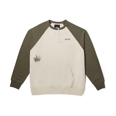 Vans Retro Colorblock Loose Pullover Sweatshirt Unisex Oatmeal Color VN000FBP2N1