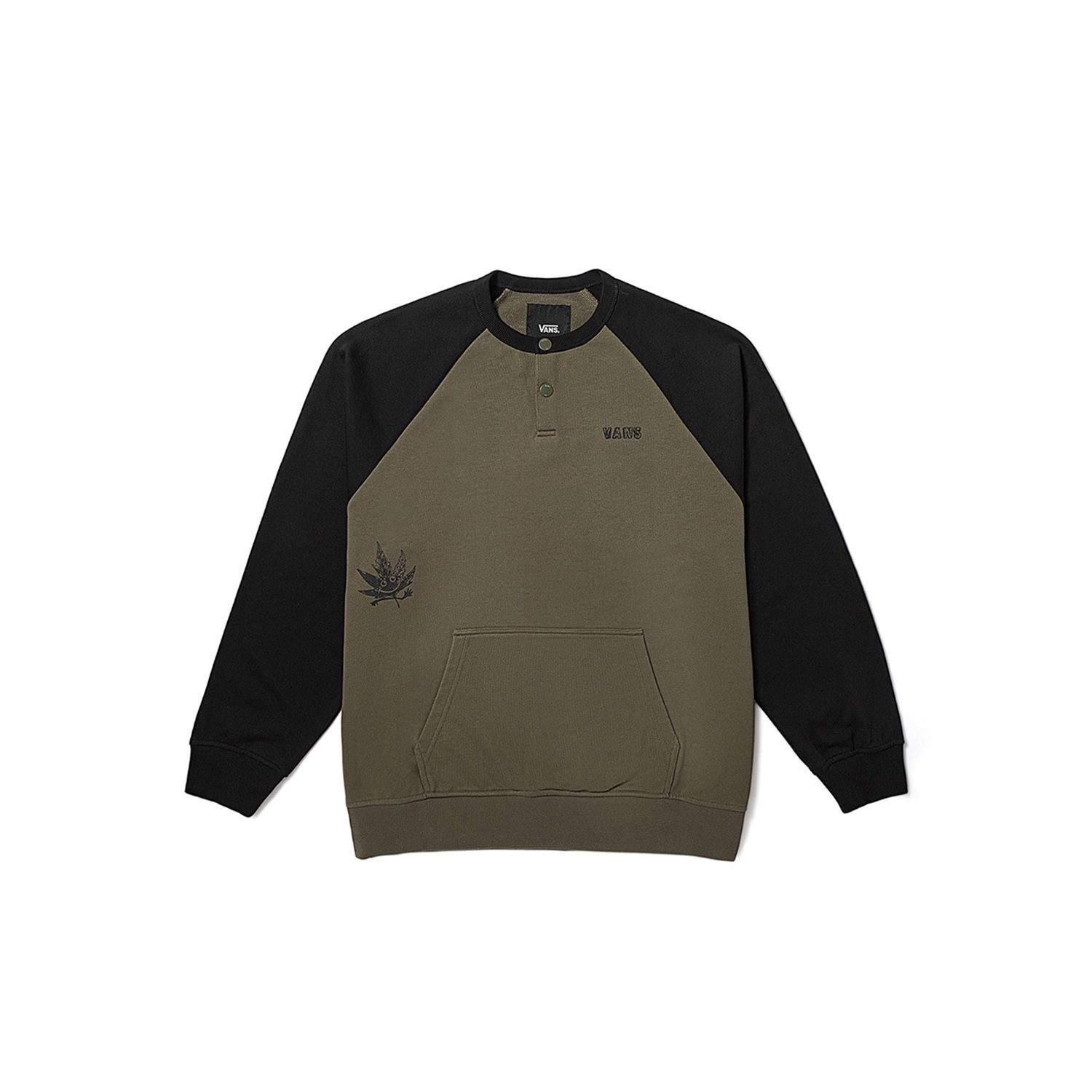 Vans Retro Colorblock Pullover Sweatshirt Unisex - Army Green VN000FBPKCZ