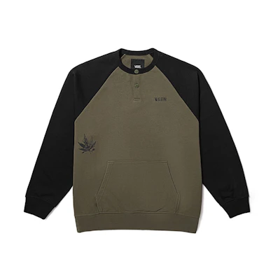 Vans Retro Colorblock Pullover Sweatshirt Unisex - Army Green VN000FBPKCZ