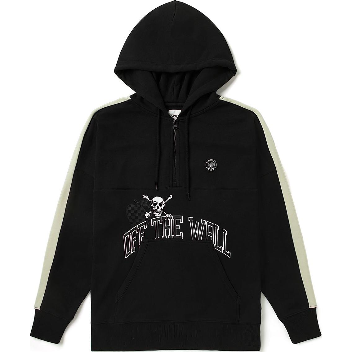 Vans Retro Letter Print Half-Zip Sweatshirt Unisex Black VN0A4UTWBLK