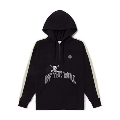 Vans Retro Letter Print Half-Zip Sweatshirt Unisex Black VN0A4UTWBLK