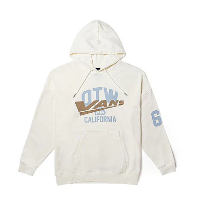 Vans Retro Letter Print Hoodie Unisex Off-White VN000FDEFS8