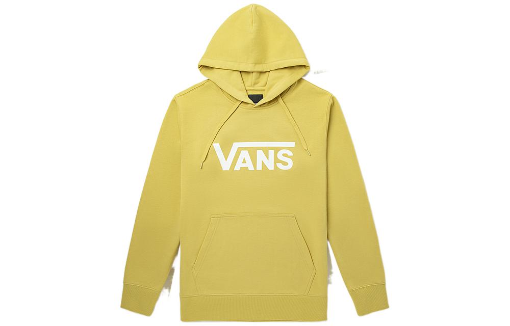 Vans Retro Letter Print Logo Drawstring Hoodie Unisex Light Yellow VN0A4MM9ZB81