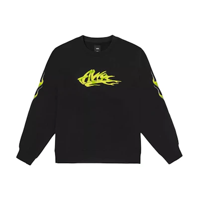 Vans Retro Print Pullover Sweatshirt Black Unisex Fleece-Lined VN00061GBLK
