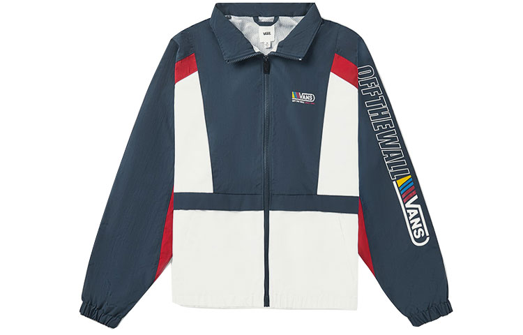 Vans Retro Sport Stand Collar Jacket White - Unisex Casual Coach Jacket VN0A4RBOWHT