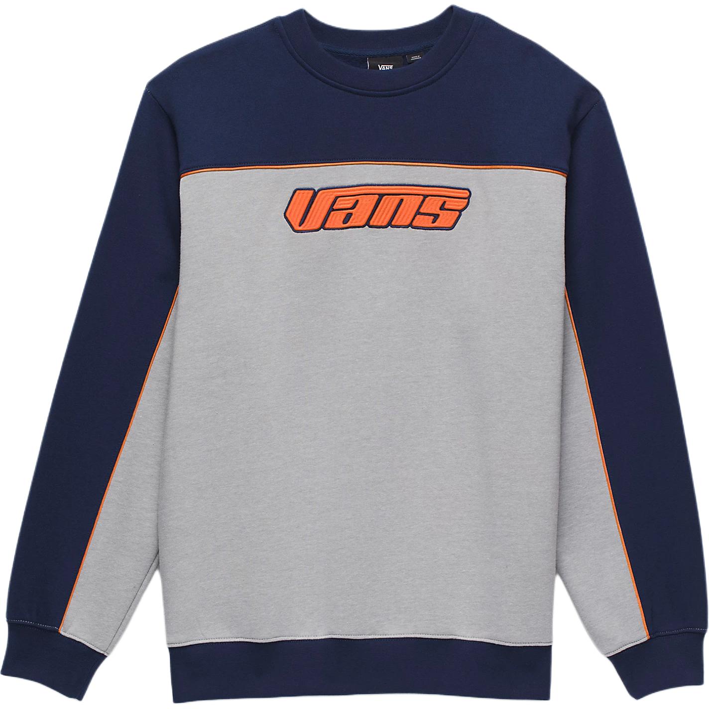 Vans Retro V Loose Crew Sweatshirt Blue - Colorblock Design Comfortable Pullover VN000HPKROW