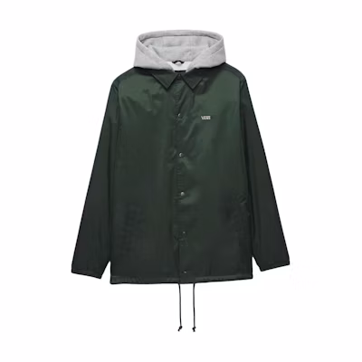 Vans Riley Logo Printed Drawstring Hooded Jacket Green - Long Sleeve VN0A3HOUBZ0