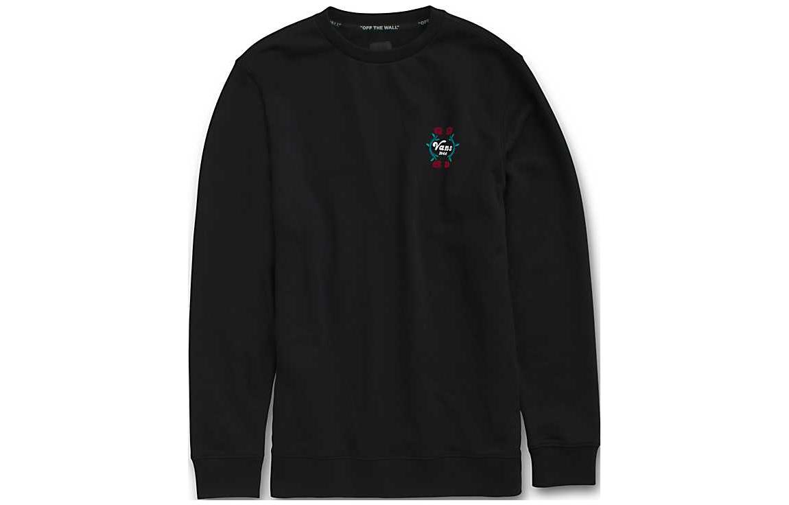 Vans Roses Crew Embroidered Logo Sweatshirt Black VN0A5KEDBLK