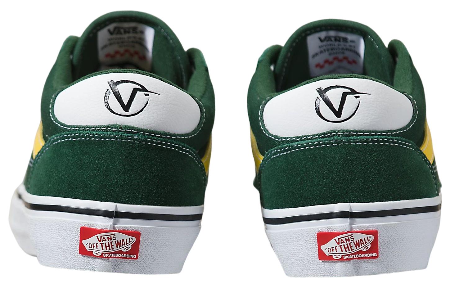 Shop Vans Rowan 潮流休閒 防滑耐磨 低筒 滑板鞋 男女同款 綠白黃