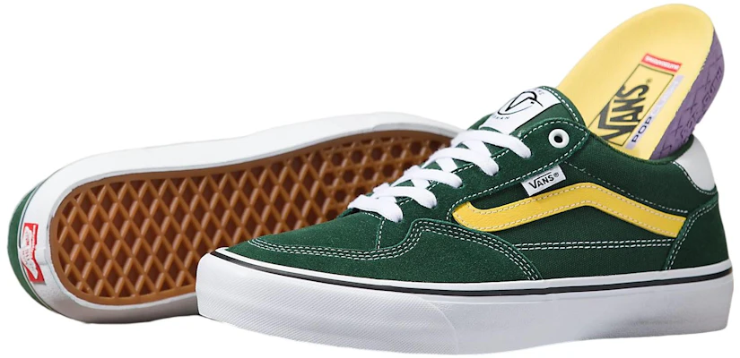 Vans Rowan 潮流休閒 防滑耐磨 低筒 滑板鞋 男女同款 綠白黃 Purchase Vans Rowan 潮流休閒 防滑耐磨 低筒 滑板鞋 男女同款 綠白黃
