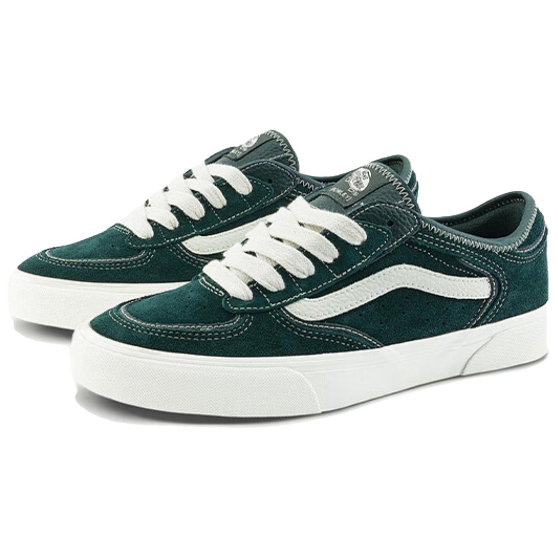 Shop Vans UA Rowley Classic 皮革 舒適 休閒 防滑耐磨 低筒 滑板鞋 男女款 綠色