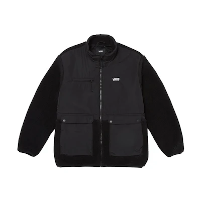 Vans RPF Black Multi-Pocket Letter Patch High-Collar Jacket Style VN000BZBBLK